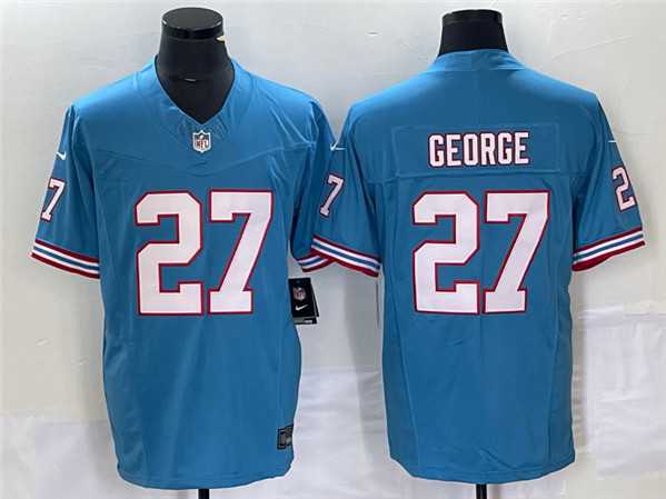 Men%27s Tennessee Titans #27 Eddie George Light Blue 2023 F.U.S.E. Vapor Limited Throwback Stitched Football Jersey->tennessee titans->NFL Jersey